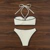 Shell Edge 2025 Trendy Halter Strap Bikini Set - European & American Style