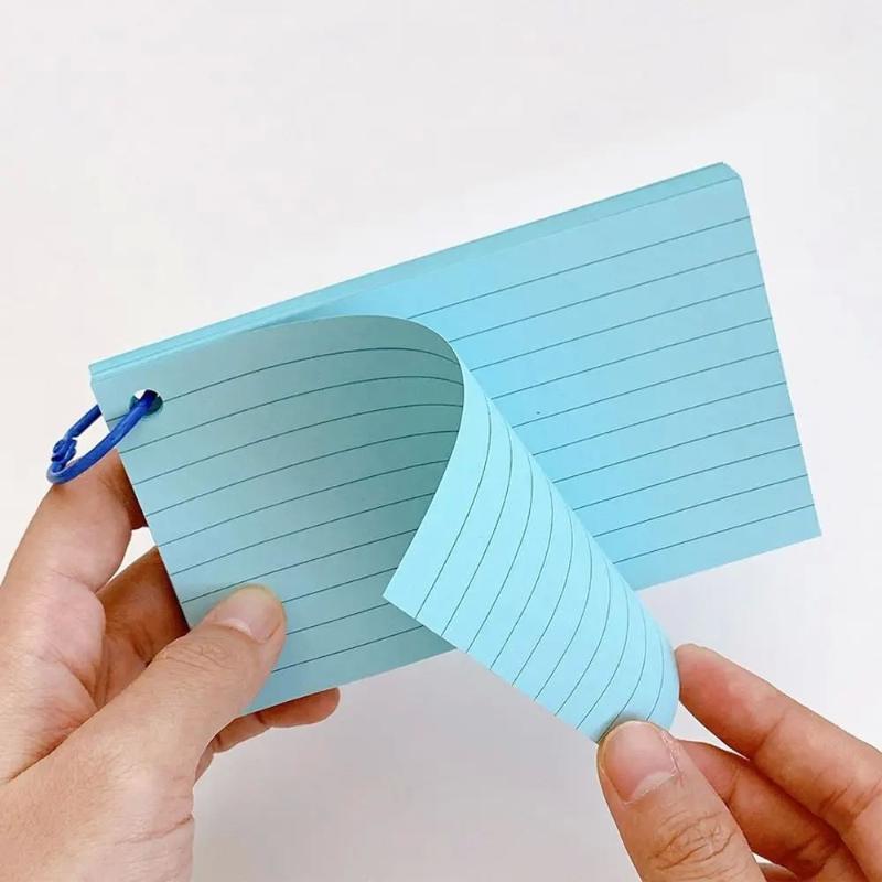 50Pages Loose-Leaf Horizontal Line Index Cards Binder-Compatible Flash Revision Cards Study Office Note Pads For School & Work