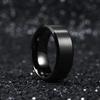 Anelli Semplici in Acciaio Inossidabile Nero da 8mm per Uomo Donna Finitura Opaca Bordo Smussato Anelli da Matrimonio Uomo Gioielli da Festa Regali Spedizione Diretta