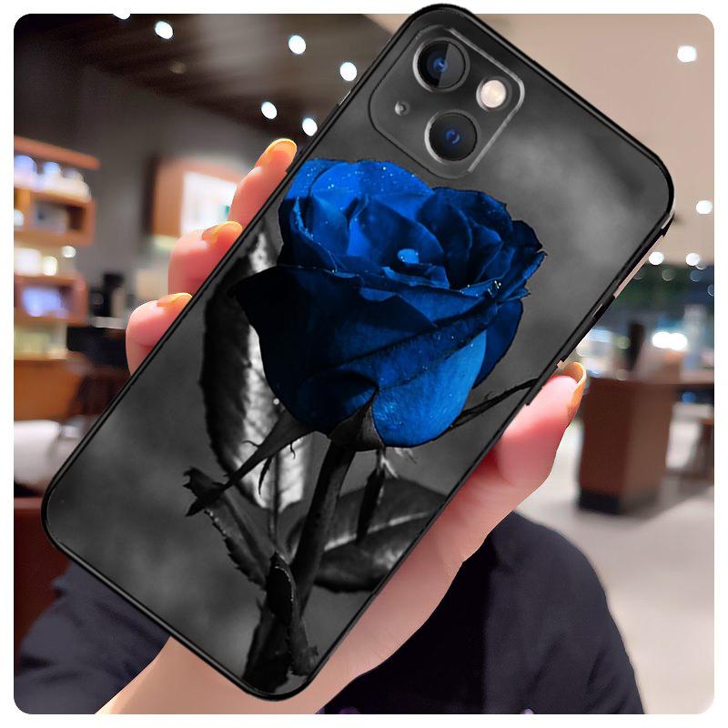 

Blue Rose Art Case For iPhone 13 Pro Max 16 15 11 12 14 17 Pro Max mini 15 16 Plus 16e 17 Air Phone Cover iPhone 12 mini