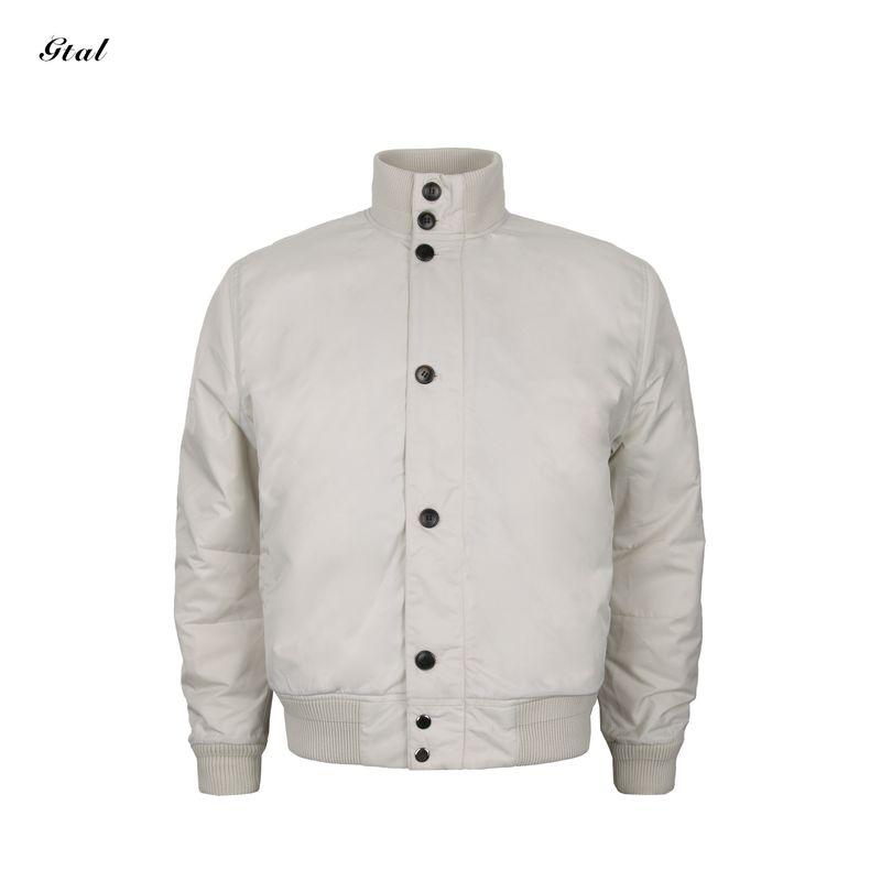 

Gtal American-Style Short Cotton Jacket with Stand Collar, Warm Printed Tough Guy Style, Wide Fit, Winter Solid Color Cotton Coat Top Ivory White L