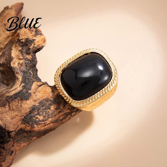 Vintage Style Ring/Earrings Women Ring/Earrings with Large Square Stone Retro
