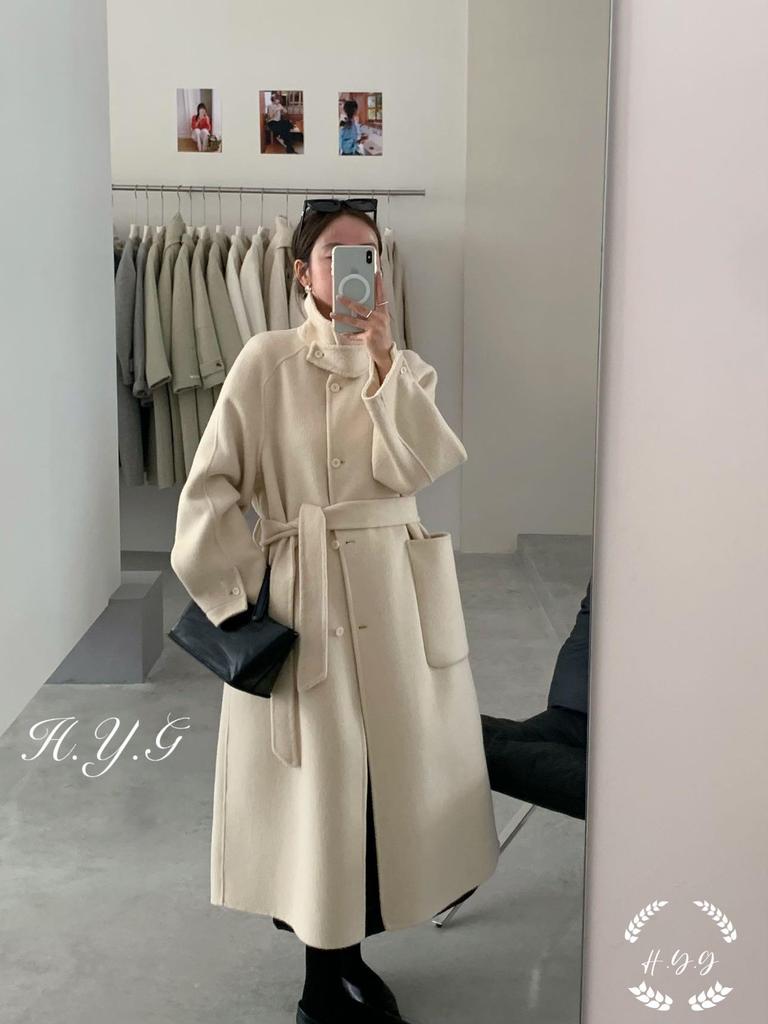 Korean Style Double-Sided Wool Coat for Women - Autumn/Winter Collection