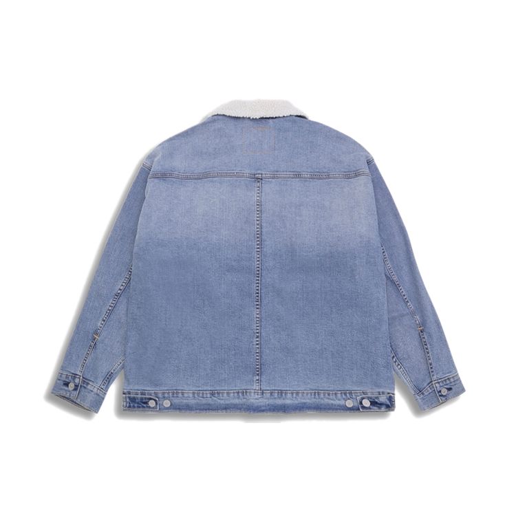Levis Winter Warm Series Faux Shearling Collar Long Sleeve Jacket Men Jacket Floral-Blue 85242-0009