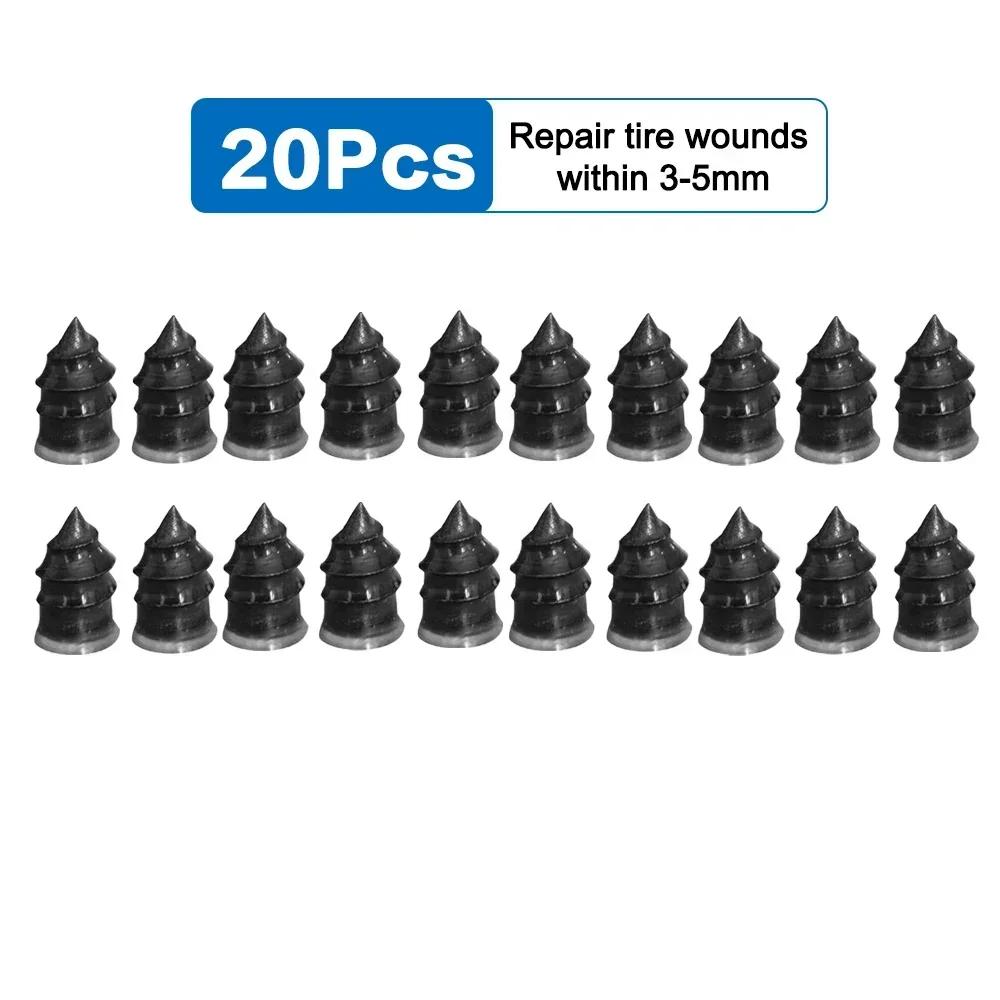 100pcs Car Motorcycle Vacuum Tyre Repair Nails Truck Scooter Bike Tire Puncture Repair Tubeless Tools Rubber Metal Accessories