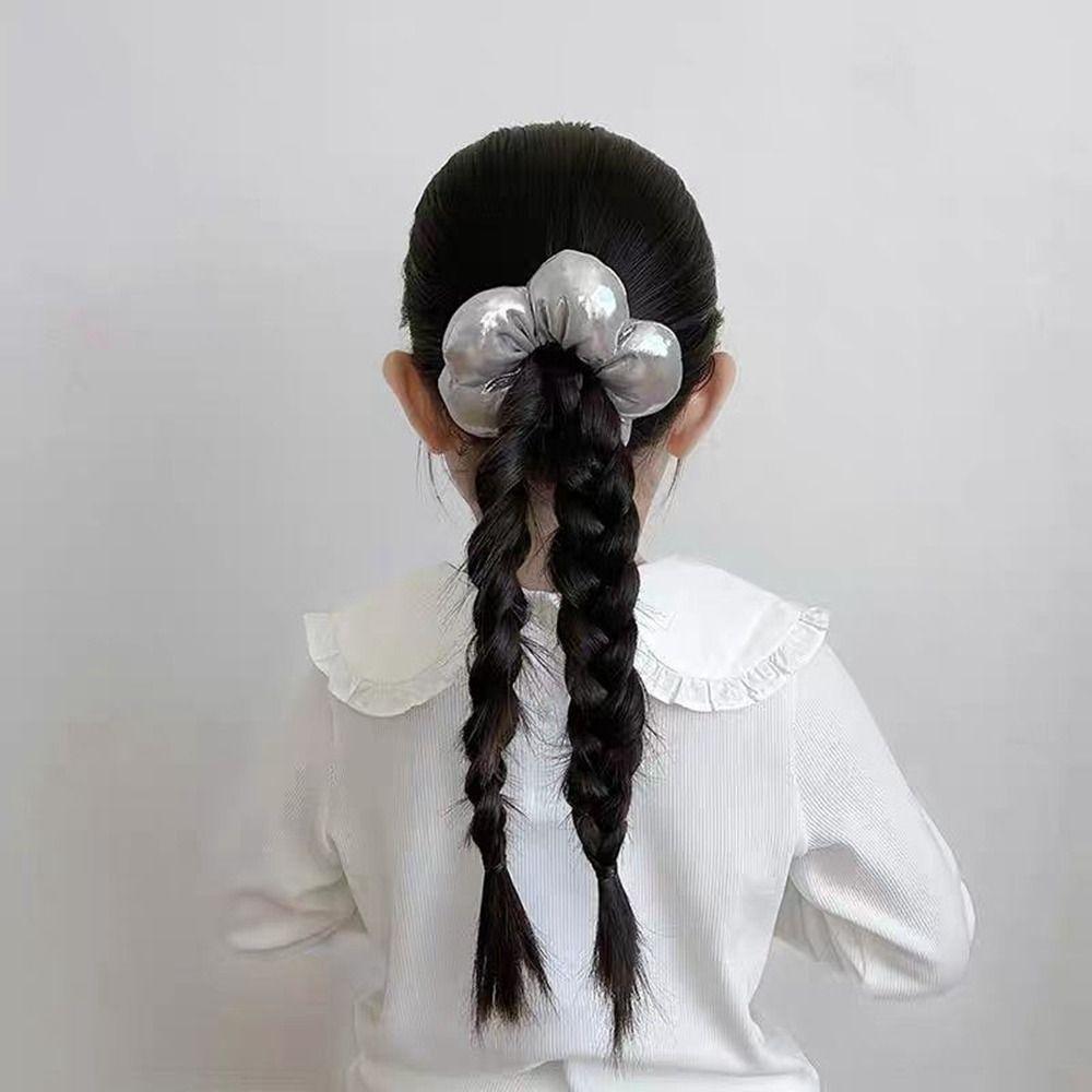 Blumenform Kinder Blumen Scrunchies Schwammtuch Übertriebener Haarring Baumwollgefüllter Pferdeschwanzhalter Elastisches Haarseil