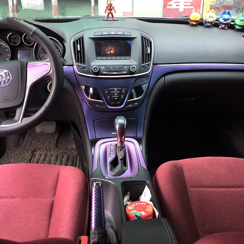 3D Carbon Fiber Grain Purple Chameleon Vinyl Film Wrap Car Interior Styling Color Change Car Sticker A4 Size Sheet Decals