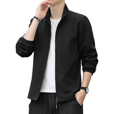 New Stand-up Collar Jacket for Men's Tops for Middle-aged and Young Casual Versatile Cardigan Work Jacket