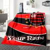 Name Custom CR Flamengo Print Flannel Blanket High Quality Warm Comfortable Cover for All Seasons Perfect for Gifts Home Decor