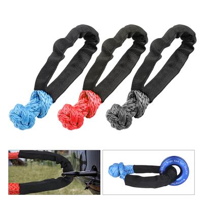 For Jeep Truck SUV Towrope 41000lbs Heavy Duty Soft Shackle Synthetic Rope Offroad 4X4 Tow Shackle Strap with Protective Sleeve