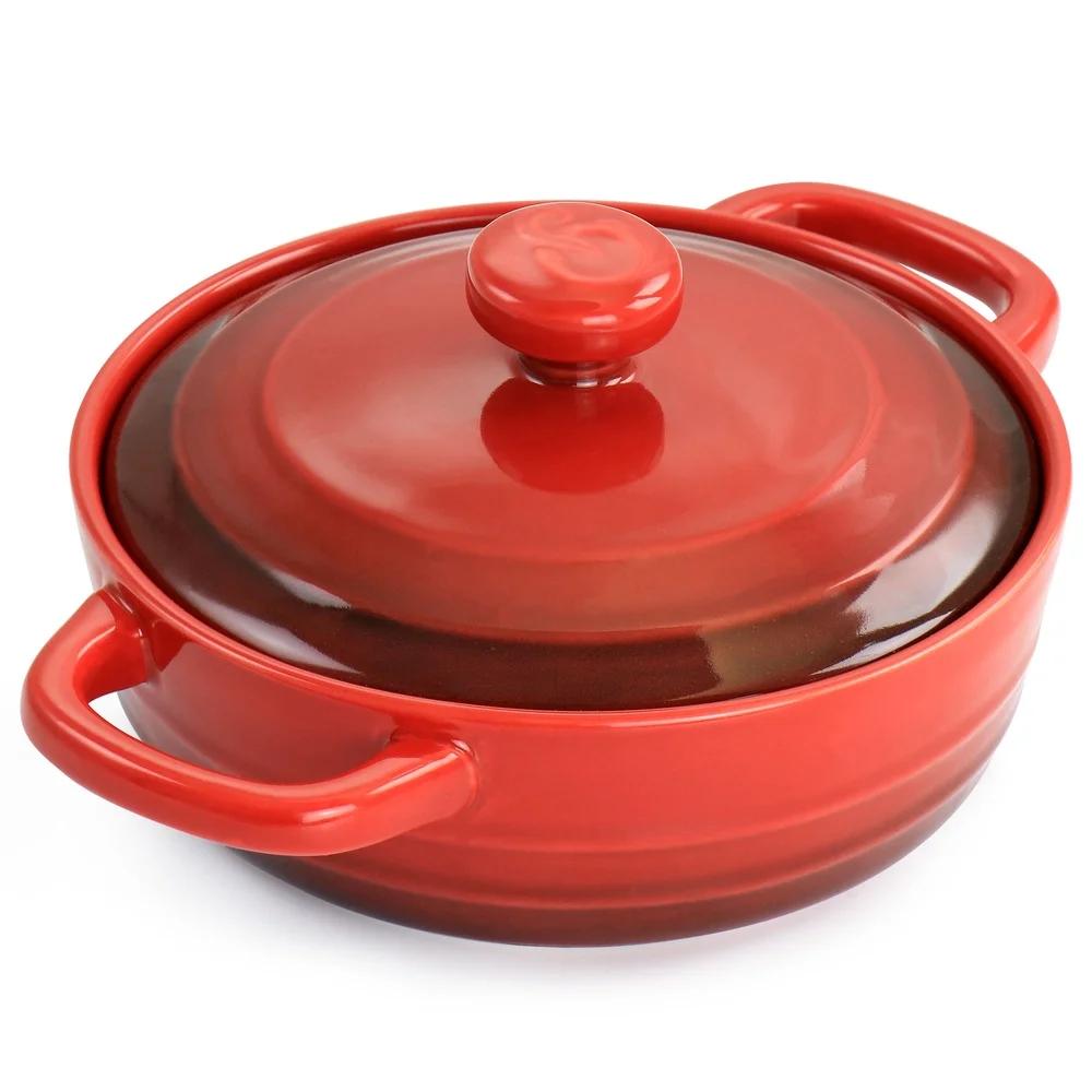 Oven Safe Mini Casserole Dish with Lid Gradient Design Perfect Dips Puddings Side Dishes Easy Transport