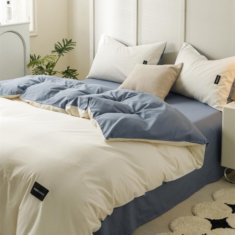 

Новый хлопковый комплект постельного белья 2024: Простыня на резинке, Пододеяльник, Наволочки 1.2M Flat Sheet 160*230cm, Duvet 150*200cm