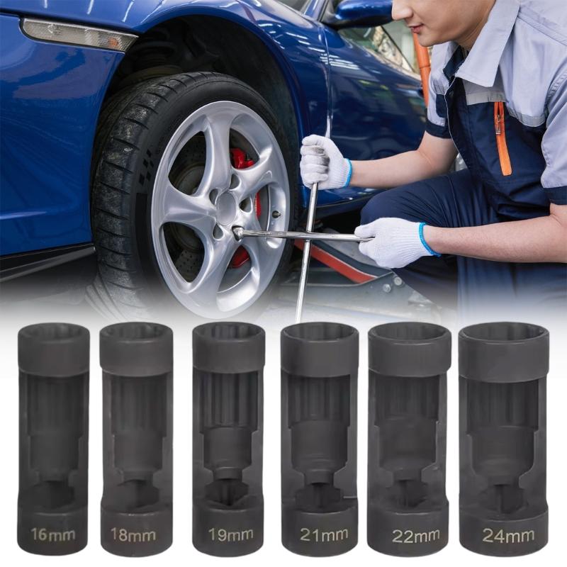 6-teiliges Stoßdämpfer-Nuss-Entfernungs-Steckschlüssel-Set Mit 12-Punkt-Design Für Reparatur Und Wartung Von Fahrzeugaufhängungen