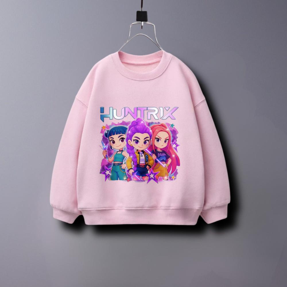 Sweatshirts For Girls Clothing Spring/autumn Fashion Casual Long Sleeved Tops Hoodie Crewneck Pullovers Printed Demon Hunters