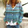 3D printed women's cardigan soft sweater casual jacket knitted sweater fashion flower series