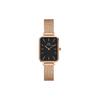 QUADRO Series Small Square Watch Watch Quartz Movement Stainless Steel Strap Black Dial Women's Watch Small Square Watch DW00100432
