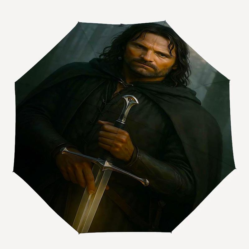 

1pc sword knight Automatic Folding Umbrella - Compact 8-Rib Design, Durable Plastic & Iron1172L