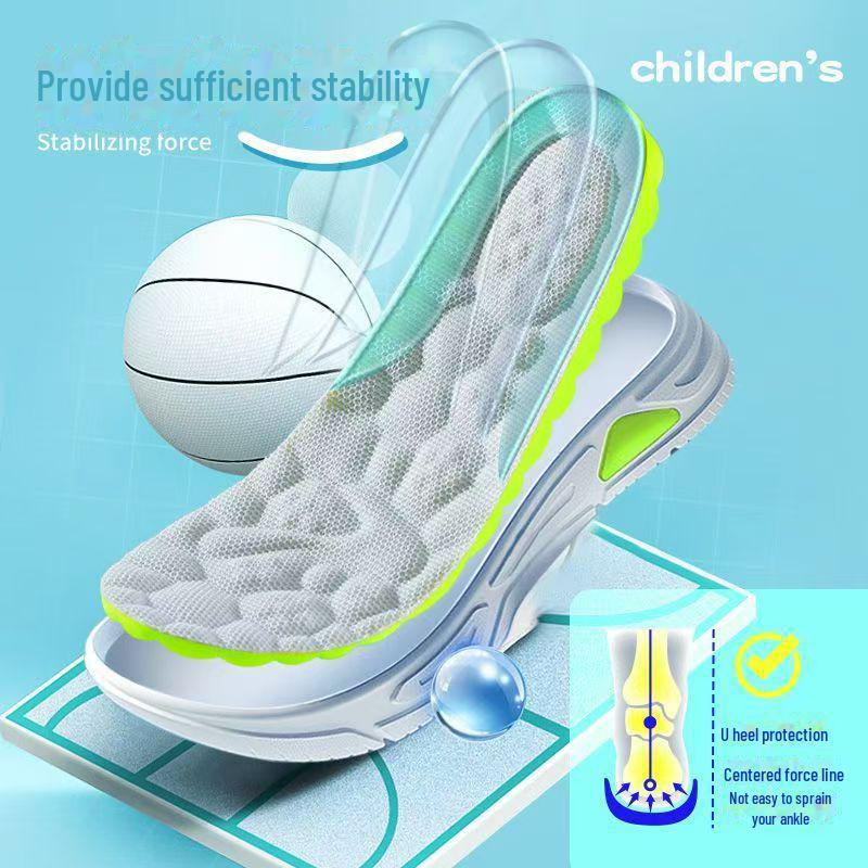 Super Soft PU Kids' Insoles: Shock-Absorbing, Sweat-Absorbent, Breathable, Non-Slip, for Boys and Girls