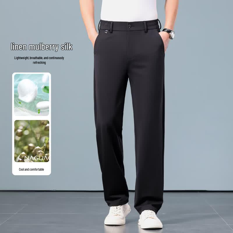 Firstview Men s Silk-Blend Four-Way Stretch Casual Pants FX1110 L