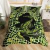 Set Copripiumino Coccodrillo Set Biancheria da Letto Alligatore Selvatico per Bambini e Bambine Coperta Animali Selvatici Copripiumino Horror Misura Matrimoniale