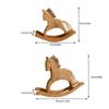 Wooden Rocking Horse Statue Elegant Carved Horse Figurine Home Accent Ornament For Coffee Table Or Nursery Decors Gift