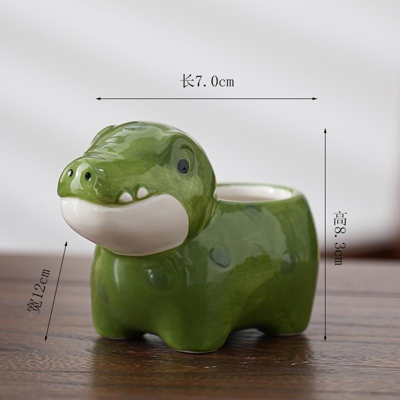 Cartoon Animal Ceramic Flower Pot Cute Lion Giraffe Plant Cactus Potted Home Garden Flower Vase Interior Desktop Decoration Gift