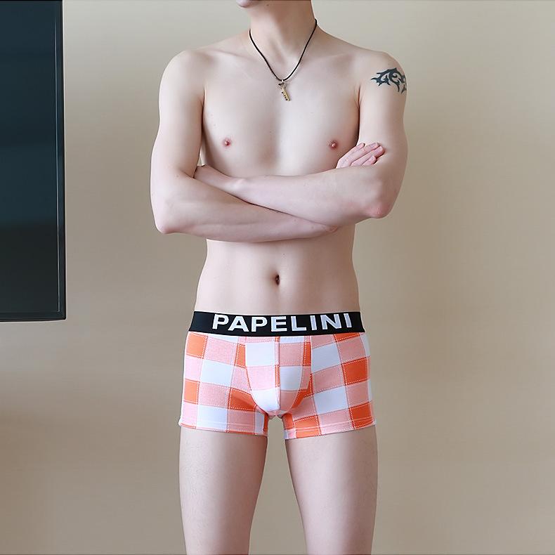 Men's Underwear Cotton Plaid Plus Size and Oversized Underwear