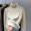 2024 Women's High-Quality Velvet Fleece High-Neck Slim-Fit Base Layer Sweater for Autumn/Winter