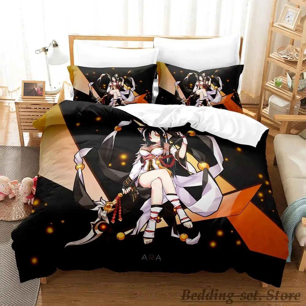 Coolt Spel Elsword Sängklädesset Enkelt Twin Full Queen King Size Sängset Vuxen Barn Sovrum Påslakan Set Anime sängkläder Säng