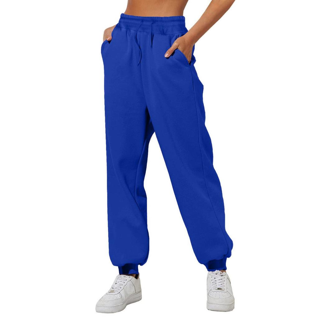 Pantalones de chándal para mujer color liso cintura elástica pantalones jogger primavera otoño casual ropa deportiva pantalones jogger para entrenamiento