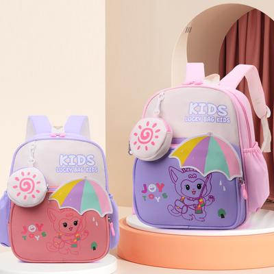 Mochila Escolar Infantil Meninos e Meninas Mochila Contraste de Cores Leve Mochila de Desenho Animado