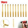 Power Tool-10Pcs 6mm Titanium Superhard Alloy Ceramic Tile Glass Drill Bits Spear Head