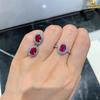Pigeon Blood Red Gemstone Set: Elegant Ring, Earrings & Necklace with Versatile, Niche Design.