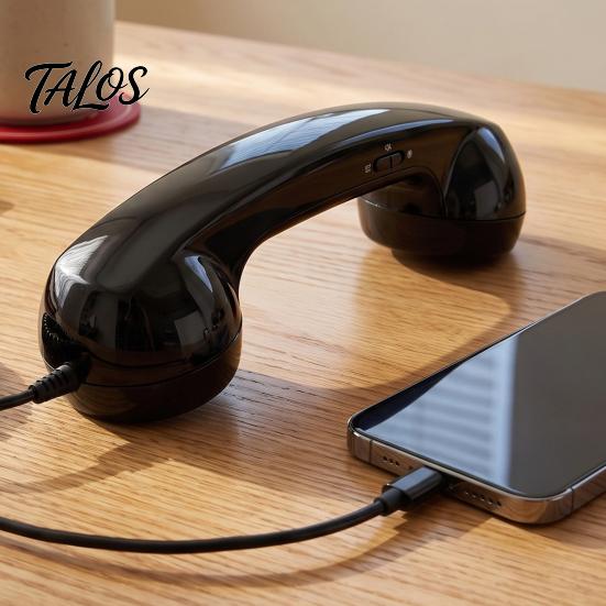 Ricevitore Telefonico Portatile Telefono Vintage per Cellulare, Accessorio Smartphone Cablato Tipo-C da 3,5 mm Ricevitore Retrò, Universale