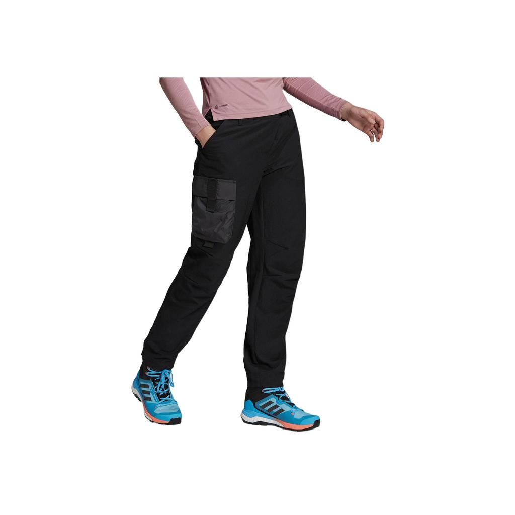 Adidas Solid Color Brand Logo Print Velcro Closure Loose Fit Sports Pants Women Bottoms Black H55920