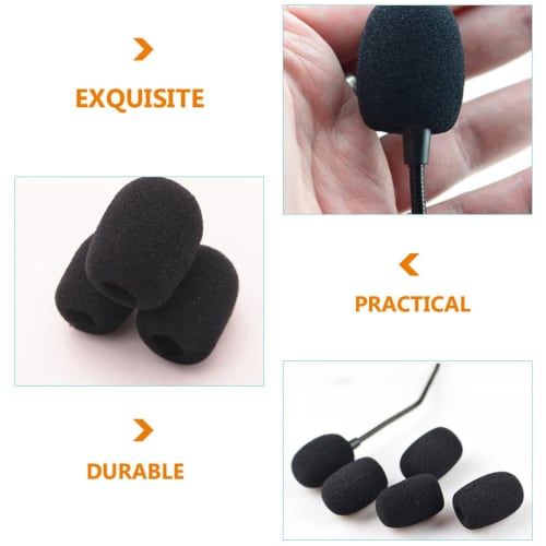 LIOOBO Microphone Sponges for Lapel Microphones, Replacement Microphone Covers for Headsets and Intercoms, Washable Windscreen, Pack of 40 (5mm Inner