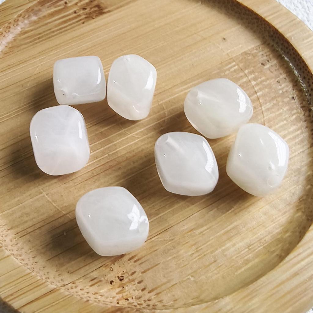 Acrylic High Gloss Double Color Small Rhombus Loose Beads for DIY Handmade Ornaments