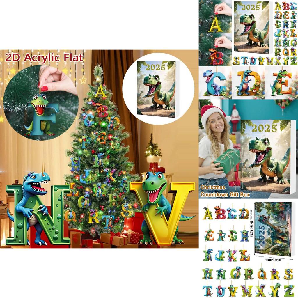 Dinosaurier Weihnachts-Countdown-Kalender Mit Acryl-Dinosaurierfiguren Für Feiertagsdekoration