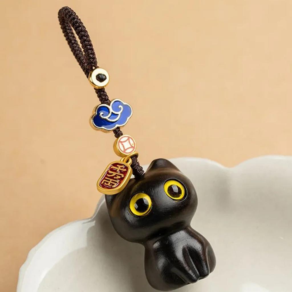 Chaîne de téléphone portable en ébène Pendentif Créatif Porte-clés de voiture chinois Pendentif USB Poupée en palissandre