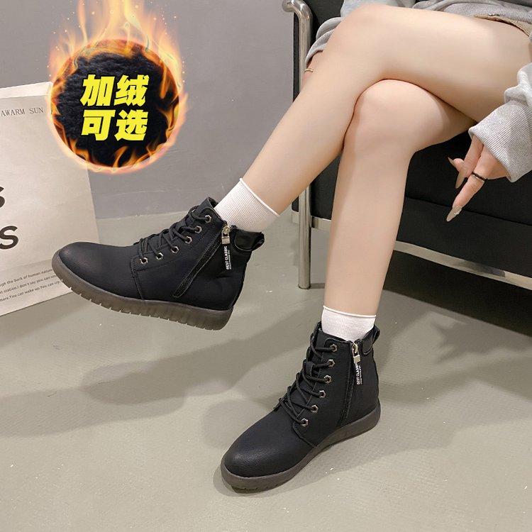 Dámské 2025 Jarní/Podzimní Ležérní Kozačky - Kotníkové Nazouvací Kozačky s Kulatou Špičkou a Bočním Zipem | Měkká Protiskluzová Podrážka