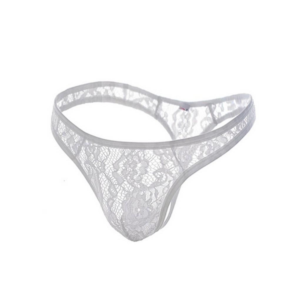 Underpants Men Lace Hollow Thongs Thin Mesh Male Briefs Men's Sheer Lace Panties Summer