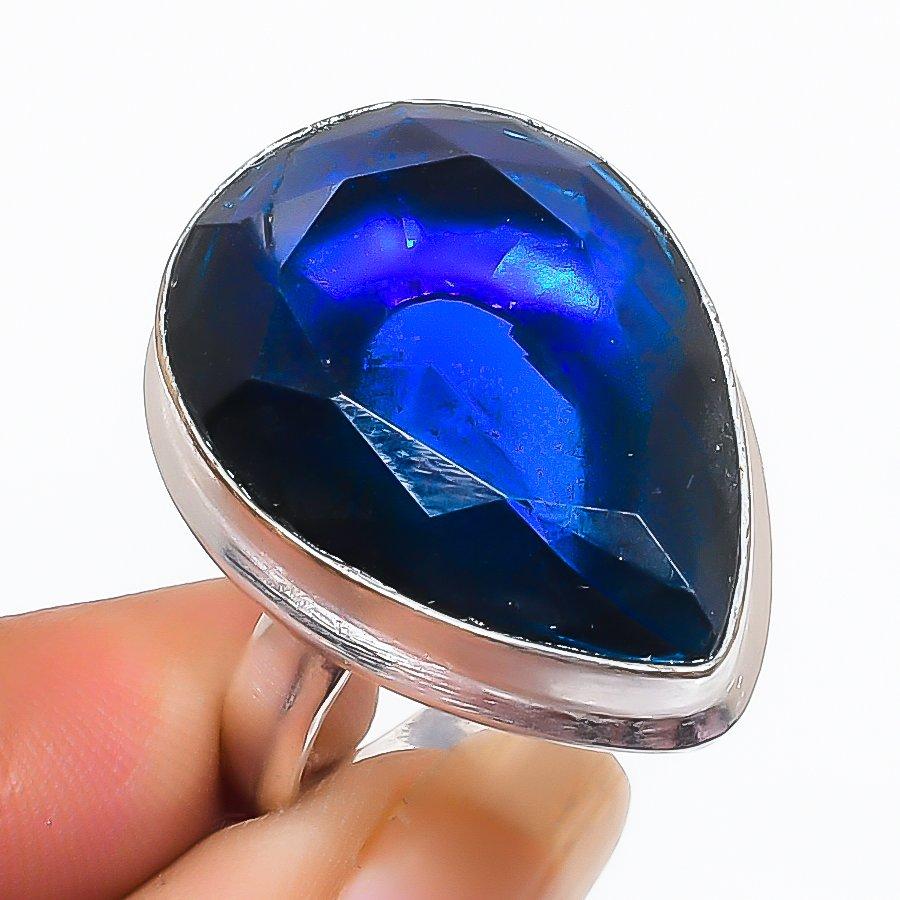 London Blue Topaz Gemstone 925 Sterling Silver Jewelry Ring Size 10