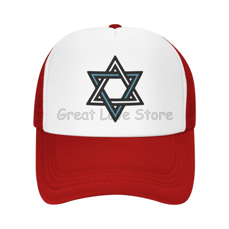 Star of David Print Mesh Baseball Caps Summer Fashion Breathable Snapback Hats Sun Protection Hats Adjustable Snapback Cap