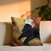 Mischievous Cat Cushion Cover Cozy Velvet Throw PillowSoft Warm Cushion For Sofa  Bed