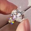 Luxury Crystal Water Drop CZ Rings Women Proposal Engagement Ring Exquisite Wedding Anniversary Gift Party Trendy Jewelry