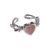 3pcs/set Y2k Styletrendy Open Rings Heart Finger Rings For Women Girls Kpop Sweet Cool Trendy Aesthetic Jewelry Gifts Jewelry