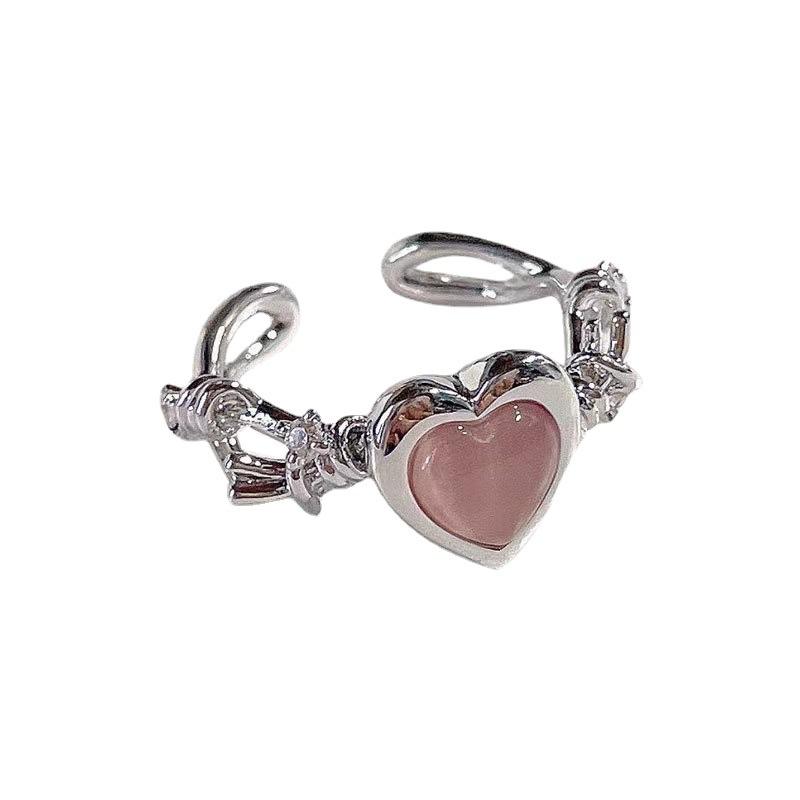 3pcs/set Y2k Styletrendy Open Rings Heart Finger Rings For Women Girls Kpop Sweet Cool Trendy Aesthetic Jewelry Gifts Jewelry