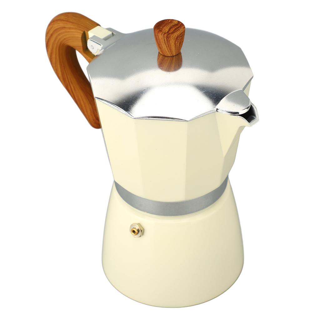 Kaffeekocher für Herdplatte 300ml Aluminiumlegierung Sicher Moka-Kanne für Zuhause Induktionsherd Gasherd