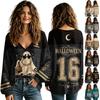 Women's V-Neck Halloween Fall Top