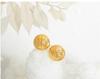 European Geometric Irregular Texture Titanium Steel Round Stud Earrings